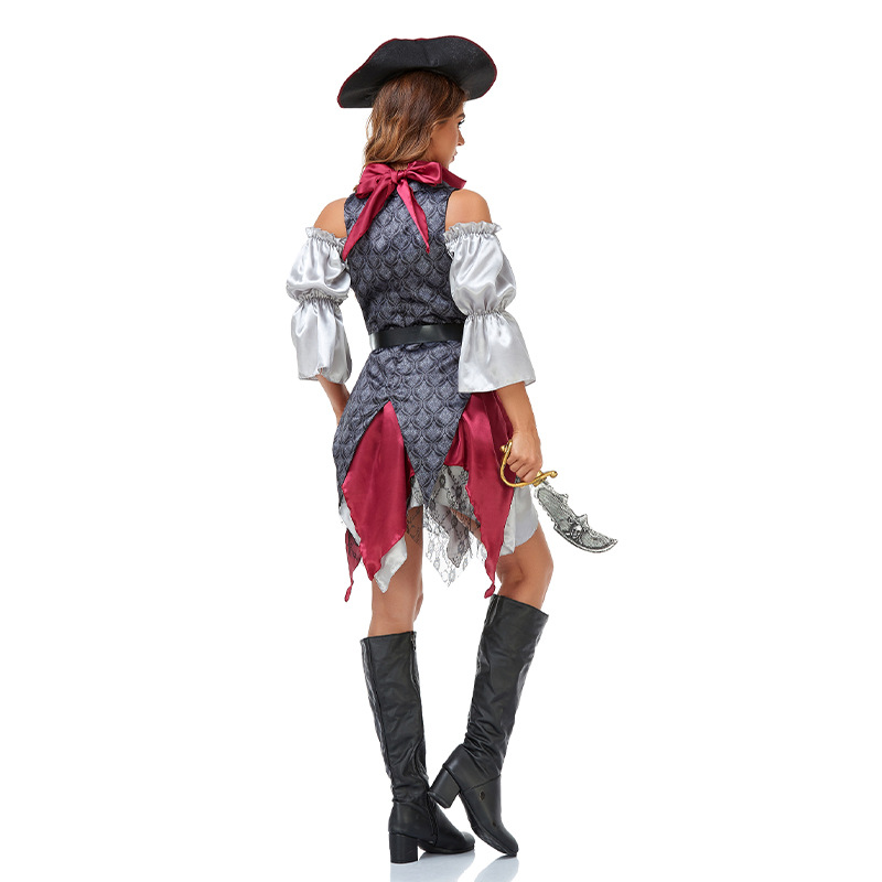 Halloween Pirate Cosplay Costume Adult Captain Cosplay Fancy Dress Party Outfit